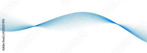 Dotted wave line pattern. Light blue halftone undulate net background. Abstract stipple flowing particle wallpaper. Vector curve dashed gradient element for poser, banner, presentation, booklet, flyer
