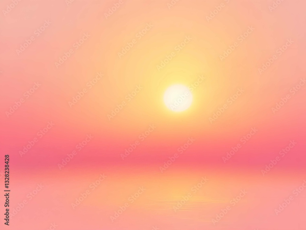 New Year Rising Sun with Nature and Ocean, Sunrise Background, Sunset Background, Generative AI New Year Rising Sun with Nature and Ocean, Sunrise Background, Sunset Background, Generative AI