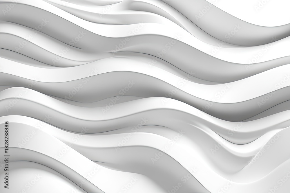Obraz premium 3D abstract seamless waves in white
