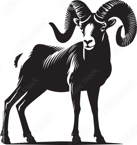 vector illustration of a goat, goat logo design, goat vector icon, goat silhouette vector, goat silhouette vector black and white full body eps file