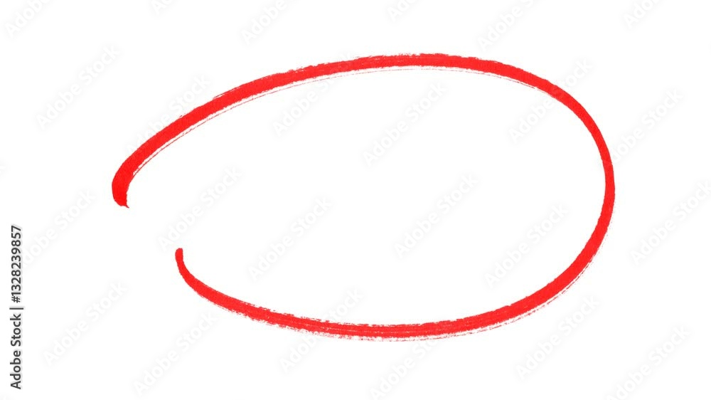 Hand-drawing marker oval frame circle animation, Red and black circle highlight with transparent background. 4K resolution Hand-drawing marker oval frame circle animation, Red and black circle highlight with transparent background. 4K resolution
