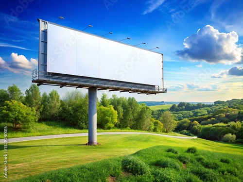 Wallpaper Mural Panoramic Blank Billboard Mockup - Isolated White Background for Advertising Design Torontodigital.ca