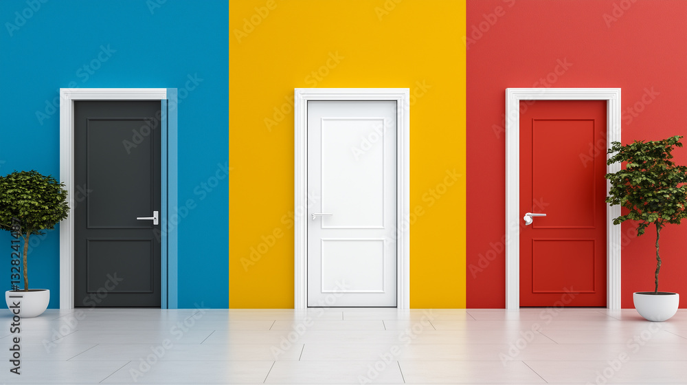 Three Doors, Three Choices A Conceptual Image of Opportunity and Decision-Making Three Doors, Three Choices A Conceptual Image of Opportunity and Decision-Making