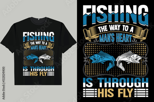 Japanese Retro Harajuku Ukiyo-FISHING THE WAY TO A MAN'S HEART IS THROUGH HIS FLYE Men's Women's T-Shirt