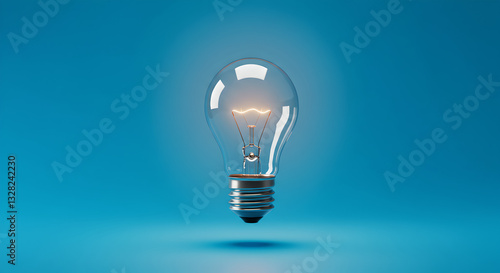light bulb on blue background