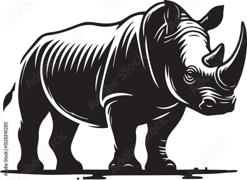 rhino vector illustration, rhino logo design, rhino vector icon, rhino silhouette vector, rhino silhouette vector black and white