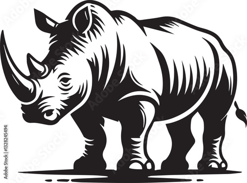 rhino vector illustration, rhino logo design, rhino vector icon, rhino silhouette vector, rhino silhouette vector black and white