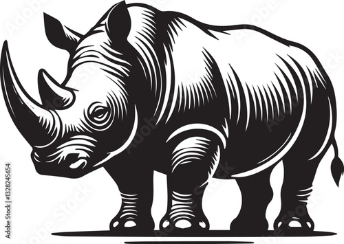 rhino vector illustration, rhino logo design, rhino vector icon, rhino silhouette vector, rhino silhouette vector black and white