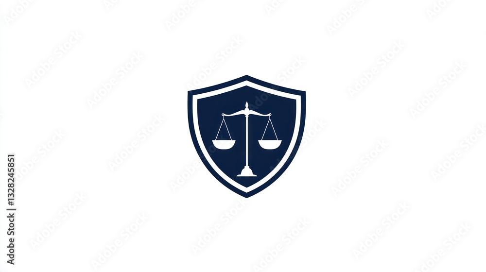 Justice shield emblem, legal symbol, fair balance, protection, authority Justice shield emblem, legal symbol, fair balance, protection, authority