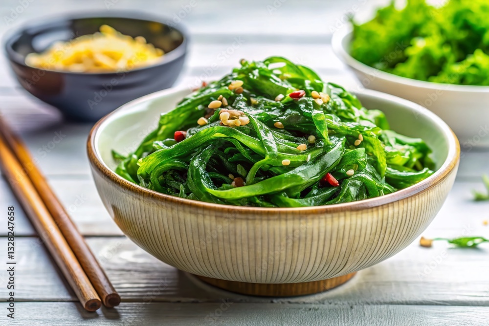 Panoramic Raw Vegan Japanese Chuka Wakame & Nori Seaweed Salad Panoramic Raw Vegan Japanese Chuka Wakame & Nori Seaweed Salad