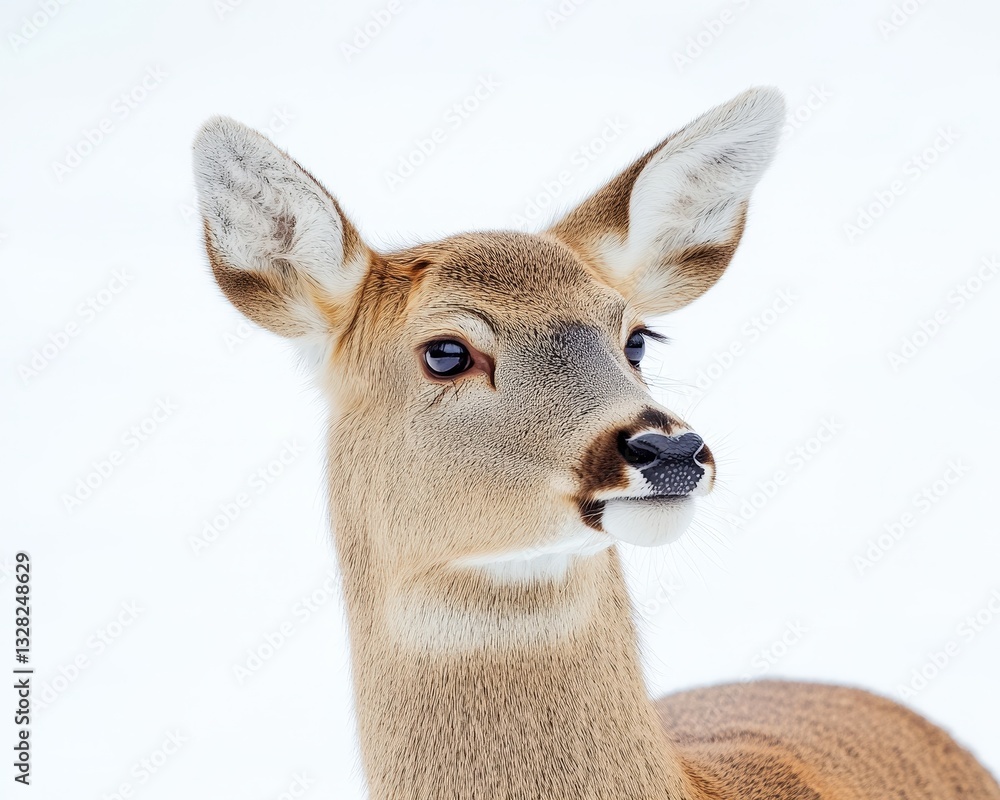 Obraz premium A majestic deer standing gracefully in a natural setting surrounded by lush greenery and beauty