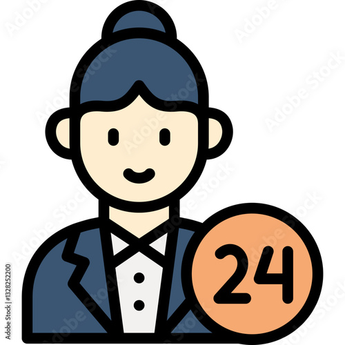 24 hours receptionist icon