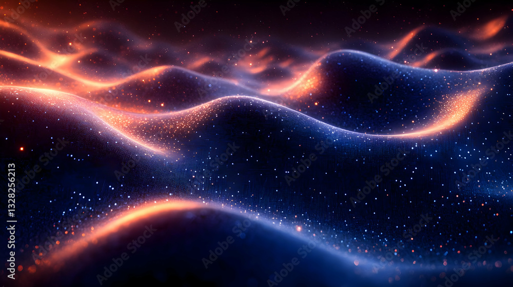 Obraz premium Abstract Glowing Particle Waves