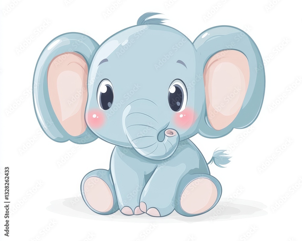 Adorable young baby elephant playfully standing in a natural habitat surrounded by greenery and joy Adorable young baby elephant playfully standing in a natural habitat surrounded by greenery and joy