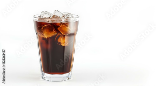 Glass of coffee. A glass of iced coffee, condensation on the outside of the glass. Cold Brew Coffee. Iced Coffee. Cold brew ice coffee. iced americano coffee. iced homemade cold brew coffee.