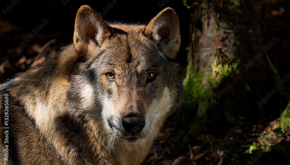 Fototapeta premium 森に潜む狼