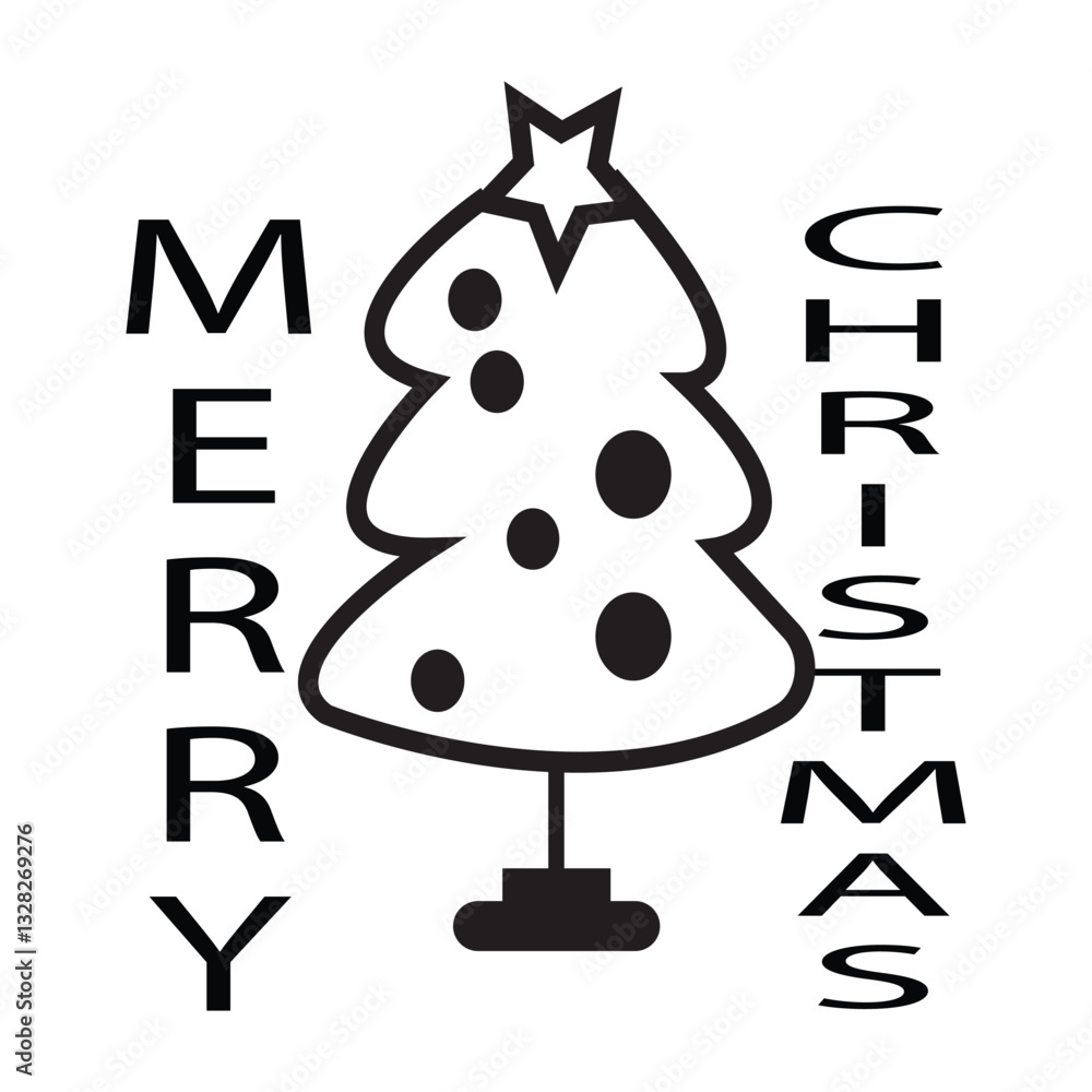 Fototapeta premium Christmas Tree Icon Design