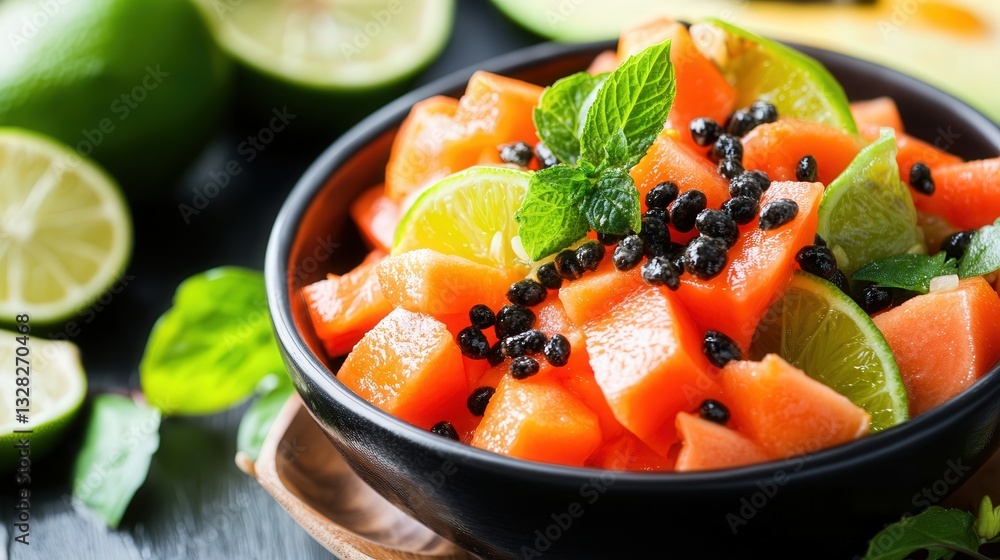 fresh papaya and lime salad, rich in digestive enzymes and vitamin C for gut health fresh papaya and lime salad, rich in digestive enzymes and vitamin C for gut health