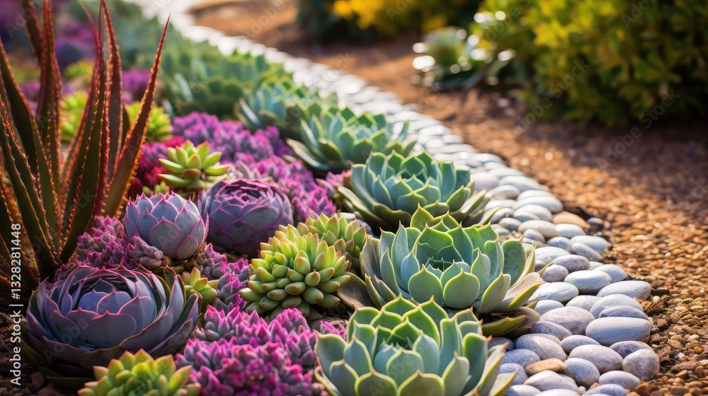 Fototapeta premium garden plants border succulent