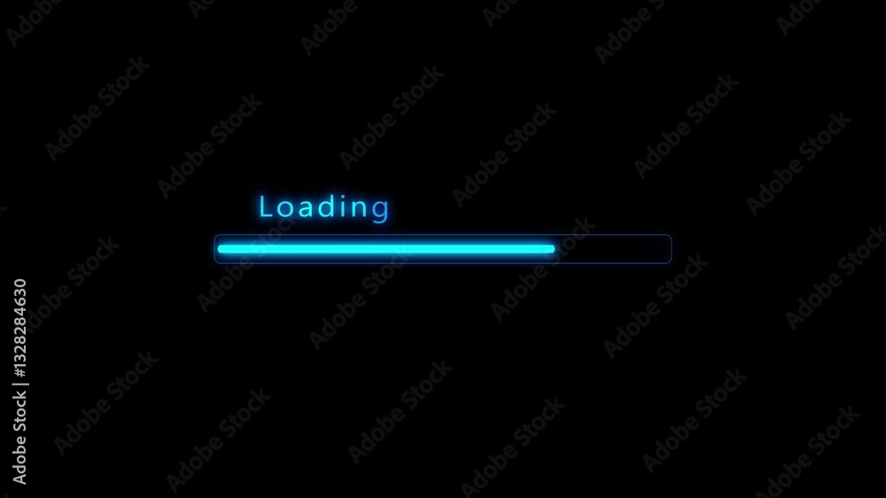 Animated loading bar. Loading progress icon animation.