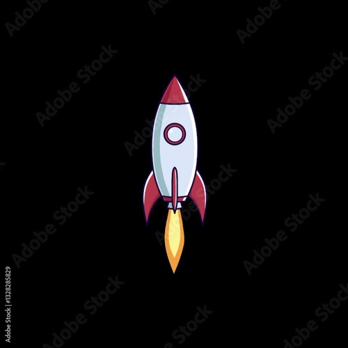 Simple illustration of rocket in space