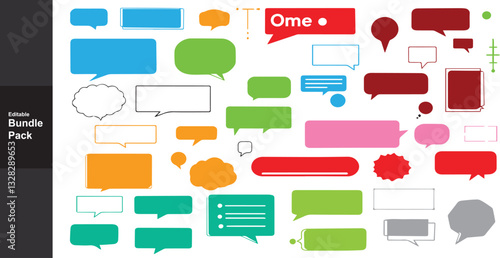 Vector Speech Bubbles: Colorful Message Icons, Chat Box Templates, Dialogue Balloon Set for Graphic Design & Social Media Communication