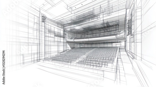 Architectural sketch of a theater interior