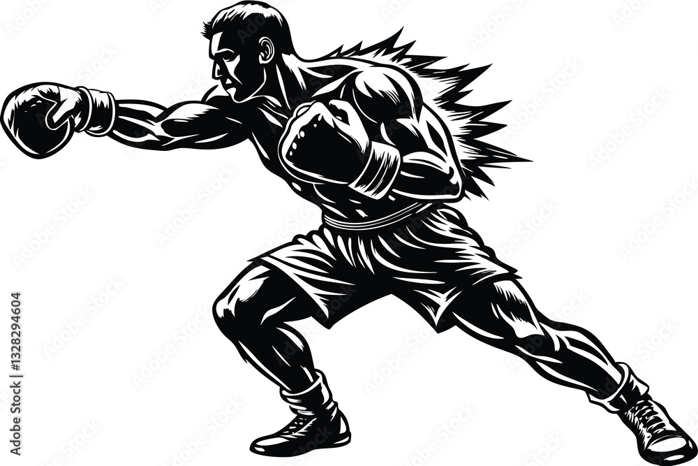 Obraz premium Vector silhouette of boxing