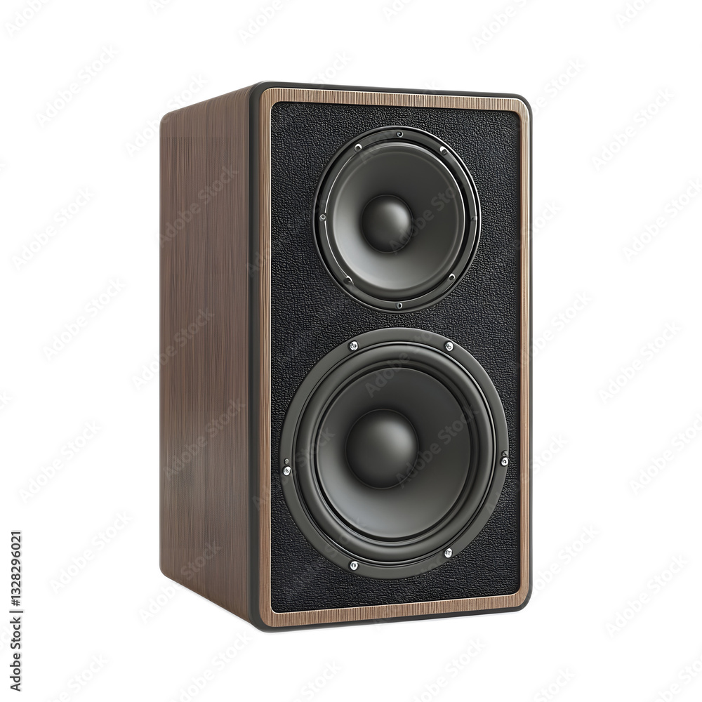 Isolated 3D Rendered Muted Speaker with Wooden Design Isolated 3D Rendered Muted Speaker with Wooden Design