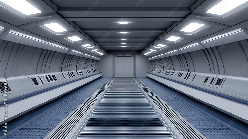 Obraz premium Futuristic spaceship corridor interior.