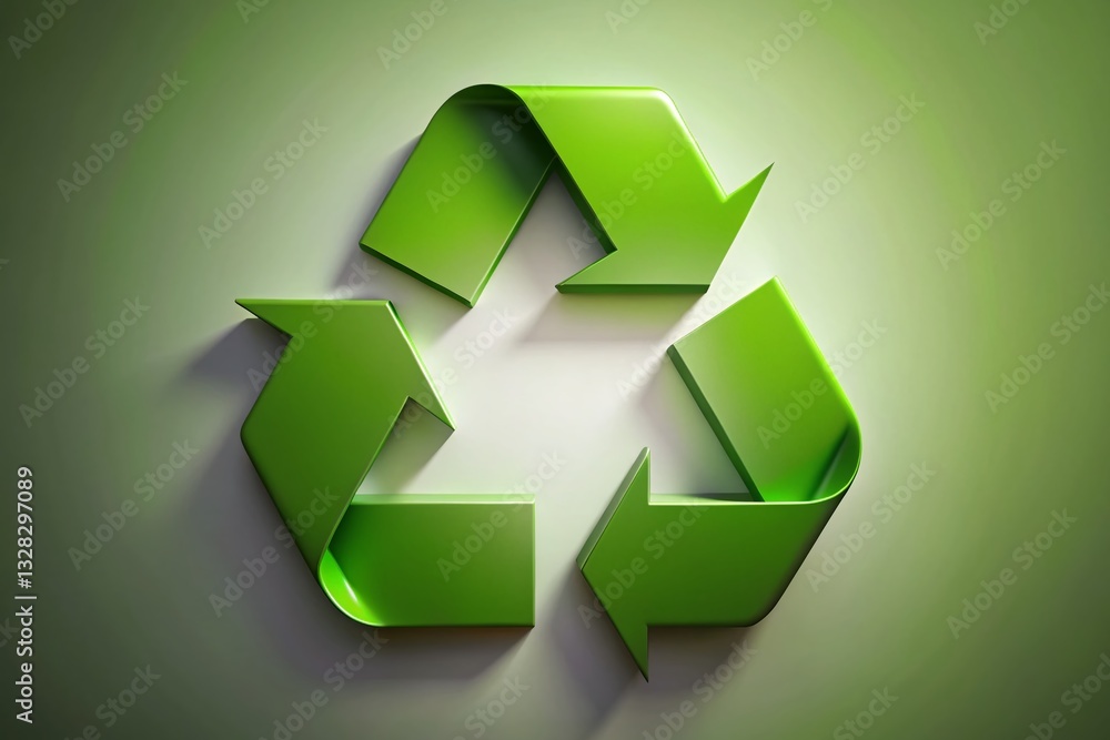 Obraz premium Recycle Symbol Arrows Green Environmental Sustainability Stock Photo