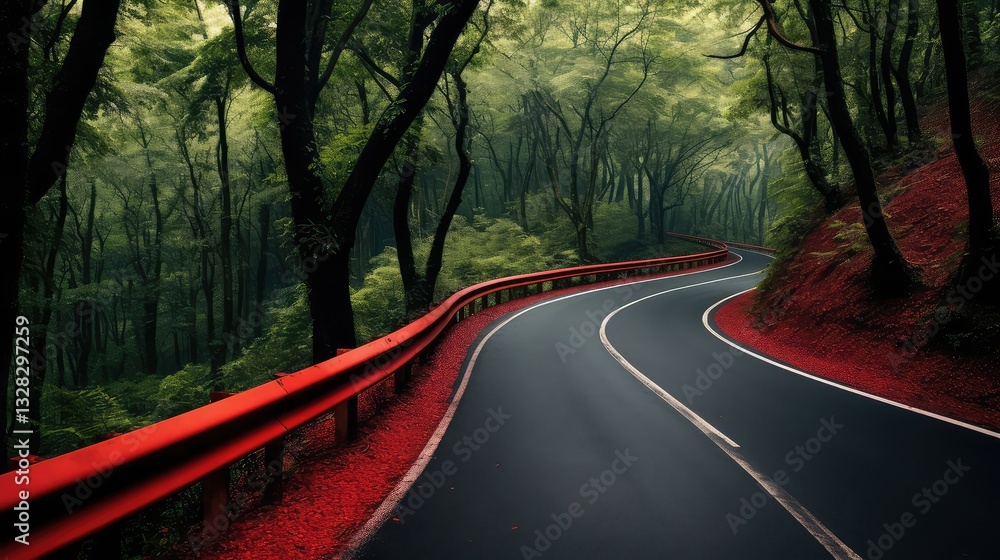 Obraz premium contrast red road