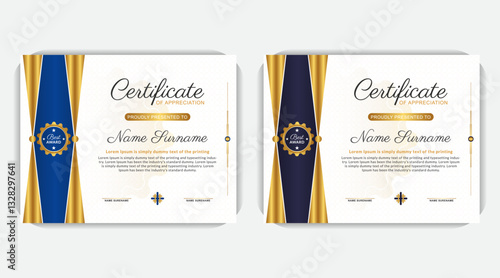 Creative and modern background elegant award certificate, elegant certificate of appreciation template, certificate of recognition, Award design template
