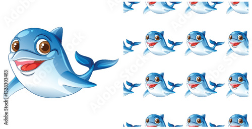 Playful Dolphin Seamless Pattern Design