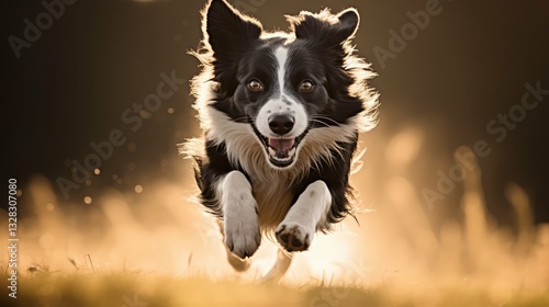 Wallpaper Mural field black and white dog Torontodigital.ca