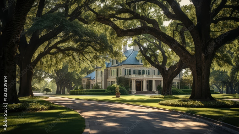 Obraz premium oak house with trees