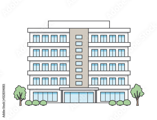 介護施設または医療施設の建物のイラスト