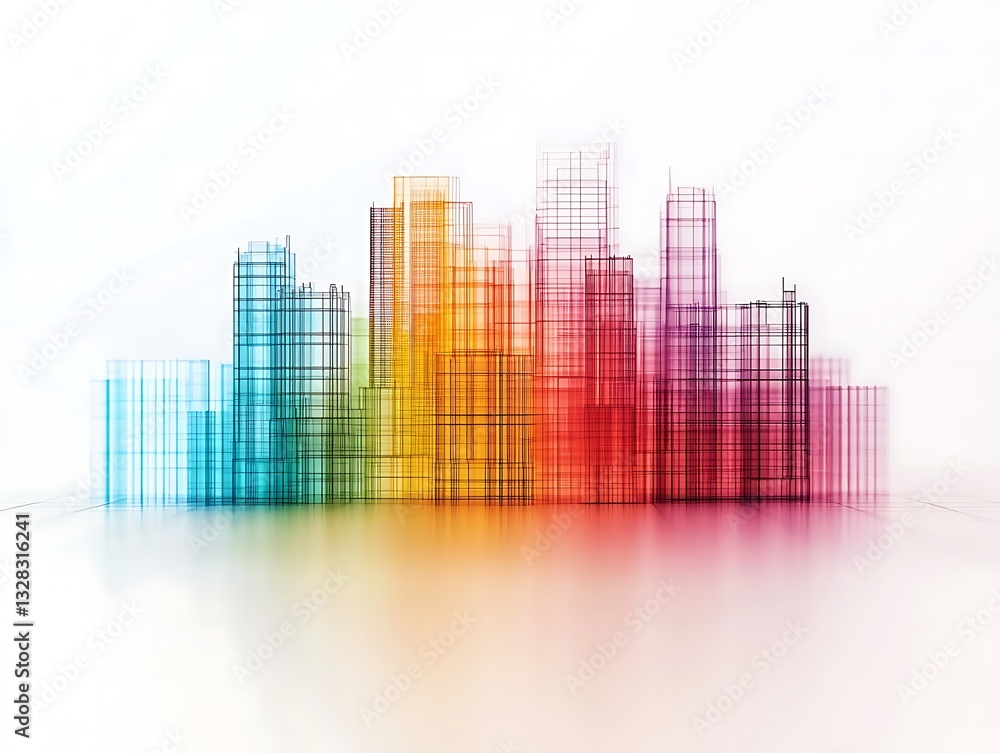A colorful abstract representation of a city skyline, featuring layered geometric shapes in vibrant hues. A colorful abstract representation of a city skyline, featuring layered geometric shapes in vibrant hues.