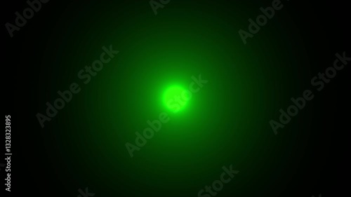 green light animation on black background, looping emergency light animated.