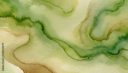 Light brown green olive sage beige abstract watercolor background for design. 5