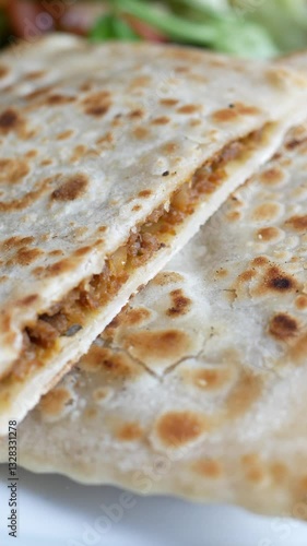 Wallpaper Mural Warm flatbread served with fresh ingredients at local eatery Torontodigital.ca