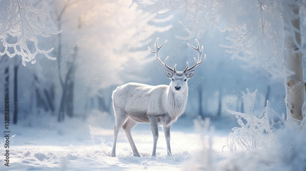 Obraz premium antlers white deer