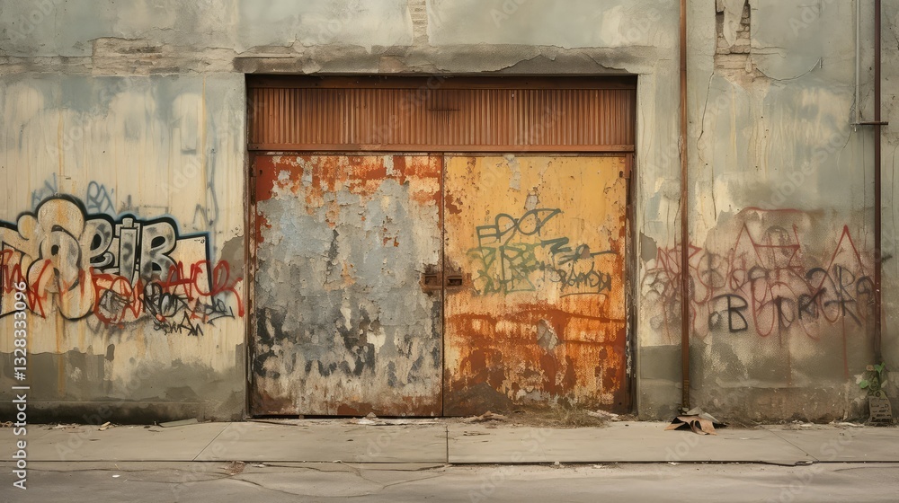 Naklejka premium decay rusted door