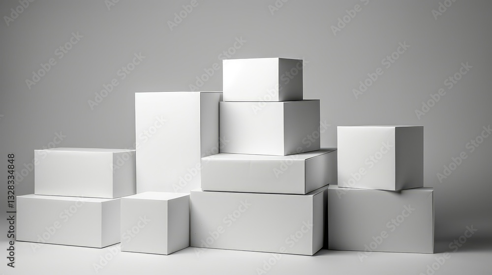 stack white packaging box stack white packaging box