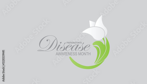 April is parkinson's disease awareness month. Vector template Design for banner, greeting card, poster, prints, social media post ,flyer , T shirt with background.
