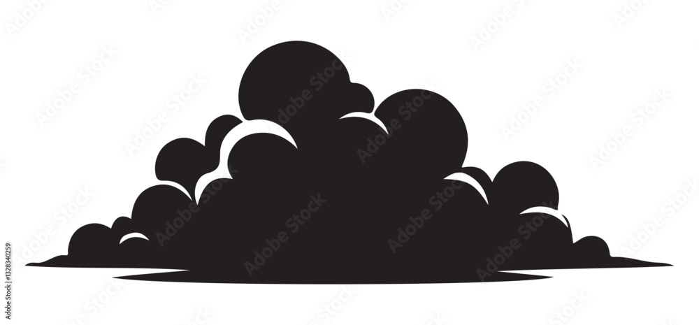Fluffy Cumulus Cloud Silhouette Vector Graphic Perfect for Design Fluffy Cumulus Cloud Silhouette Vector Graphic Perfect for Design