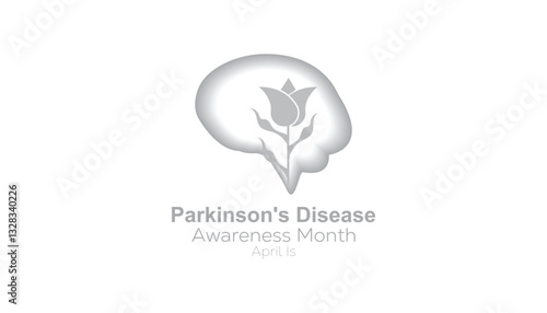 April is parkinson's disease awareness month. Vector template Design for banner, greeting card, poster, prints, social media post ,flyer , T shirt with background.