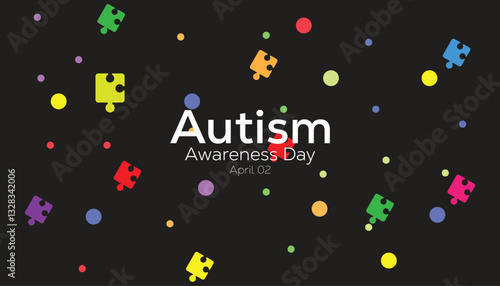 April is World Autism Awareness Day. Vector template Design for banner, greeting card, poster, prints, social media post ,flyer , T shirt with background.