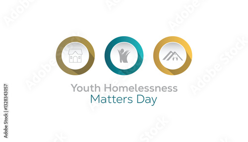 April is Youth Homelessness Matters Day. Vector template Design for banner, greeting card, poster, prints, social media post ,flyer , T shirt with background.