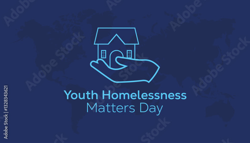 April is Youth Homelessness Matters Day. Vector template Design for banner, greeting card, poster, prints, social media post ,flyer , T shirt with background.